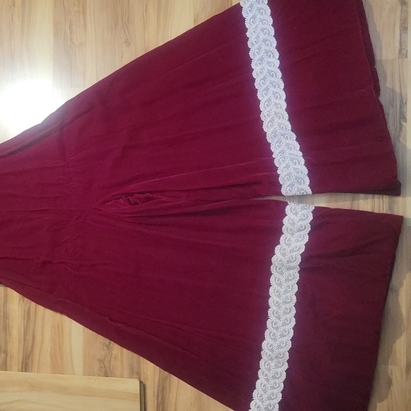 Vintage 70s Raspberry Velvet Romper Loungewear S - Picture 8 of 16